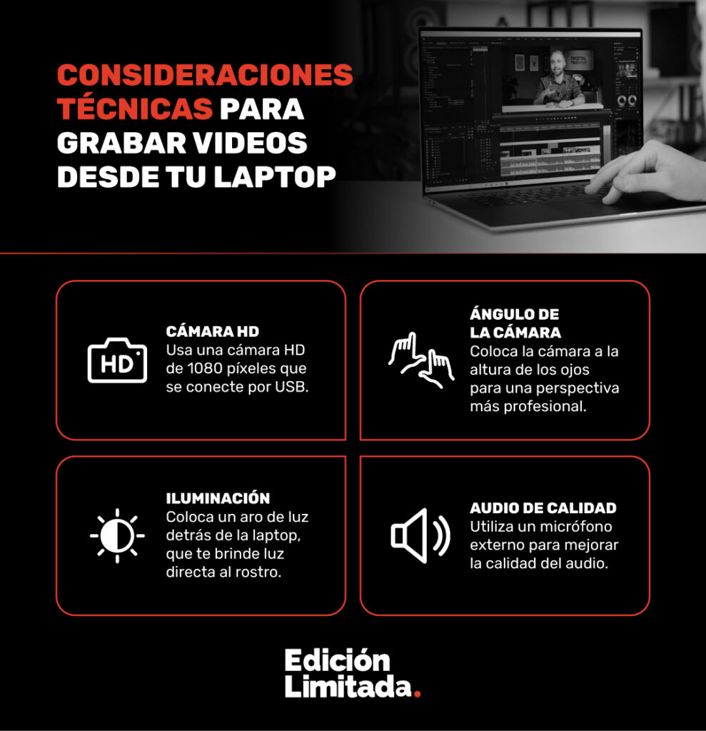 Consideraciones técnicas para grabar videos desde tu Laptop